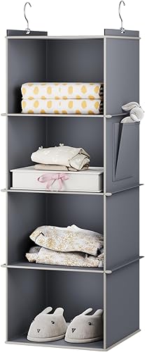 Miniatura 18 de YOUDENOVA Organizador colgante de armario, 5 estantes de almacenamiento para colgar, color gris Gris,Beige,Negro -,Rosa