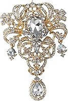 Vista 1 de Gyn&Joy Broche para mujer, 5 pulgadas, con diamantes de imitación de cristal transparente