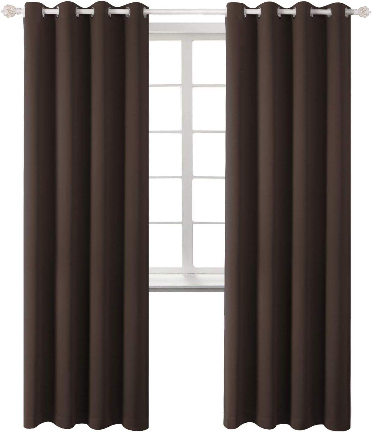 BGment Blackout Curtains - Grommet Thermal Insulated Room Darkening Bedroom and Living Room Curtains, Set of 2 Panels (52 x 108 Inch, Brown)