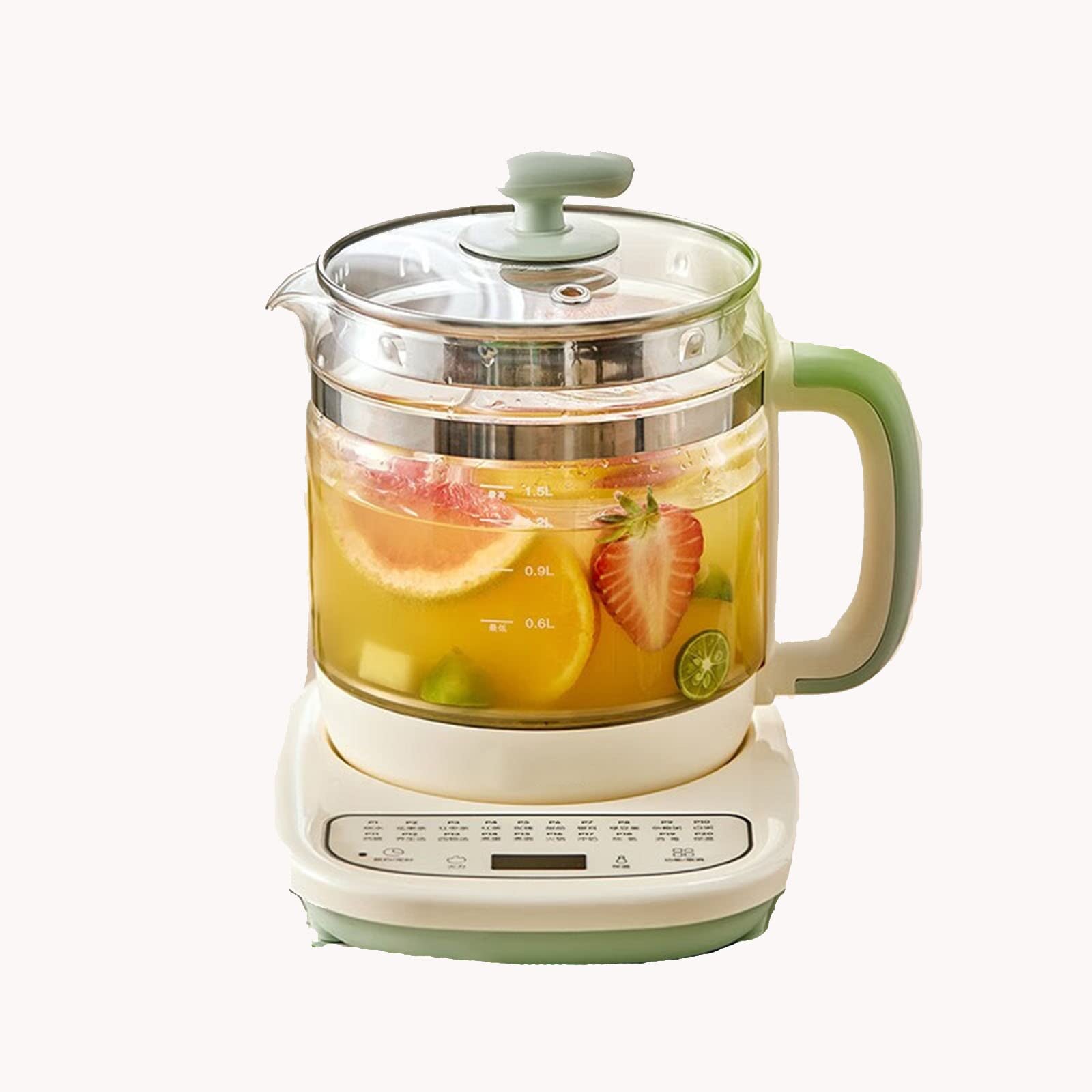 hervidor de cristal, Tetera eléctrica de vidrio engrosado completamente automática, tetera con control temperatura, multifunción 1,5 LA, L