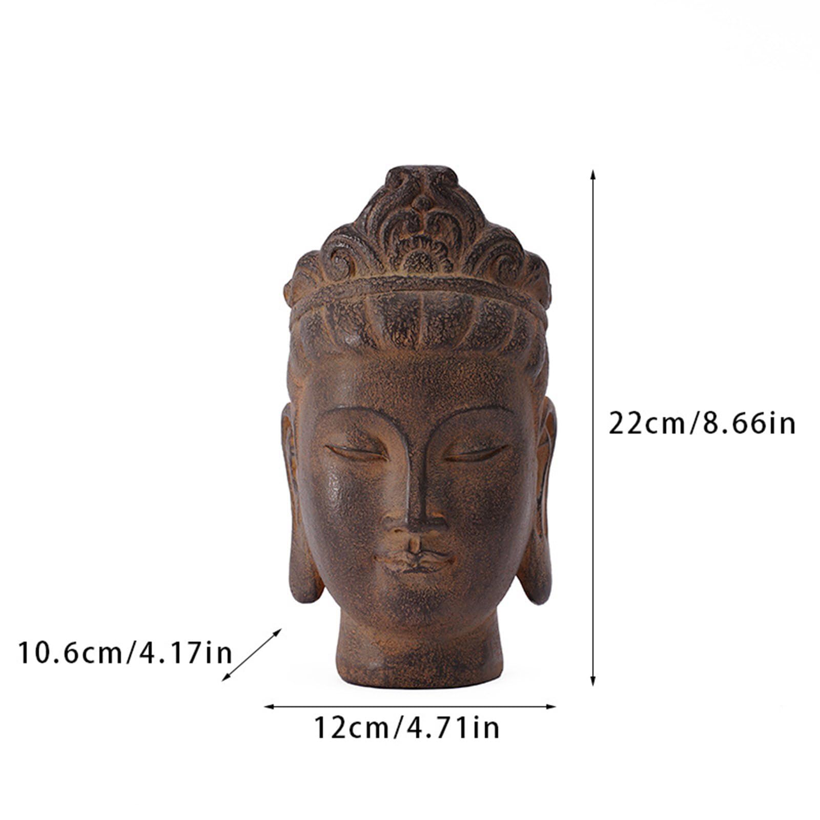 Estatua de cabeza de Buda para Meditaciones Sala Y Altares Espirituales Resinas Mejora Color Piedra Adorno Budista Figuras