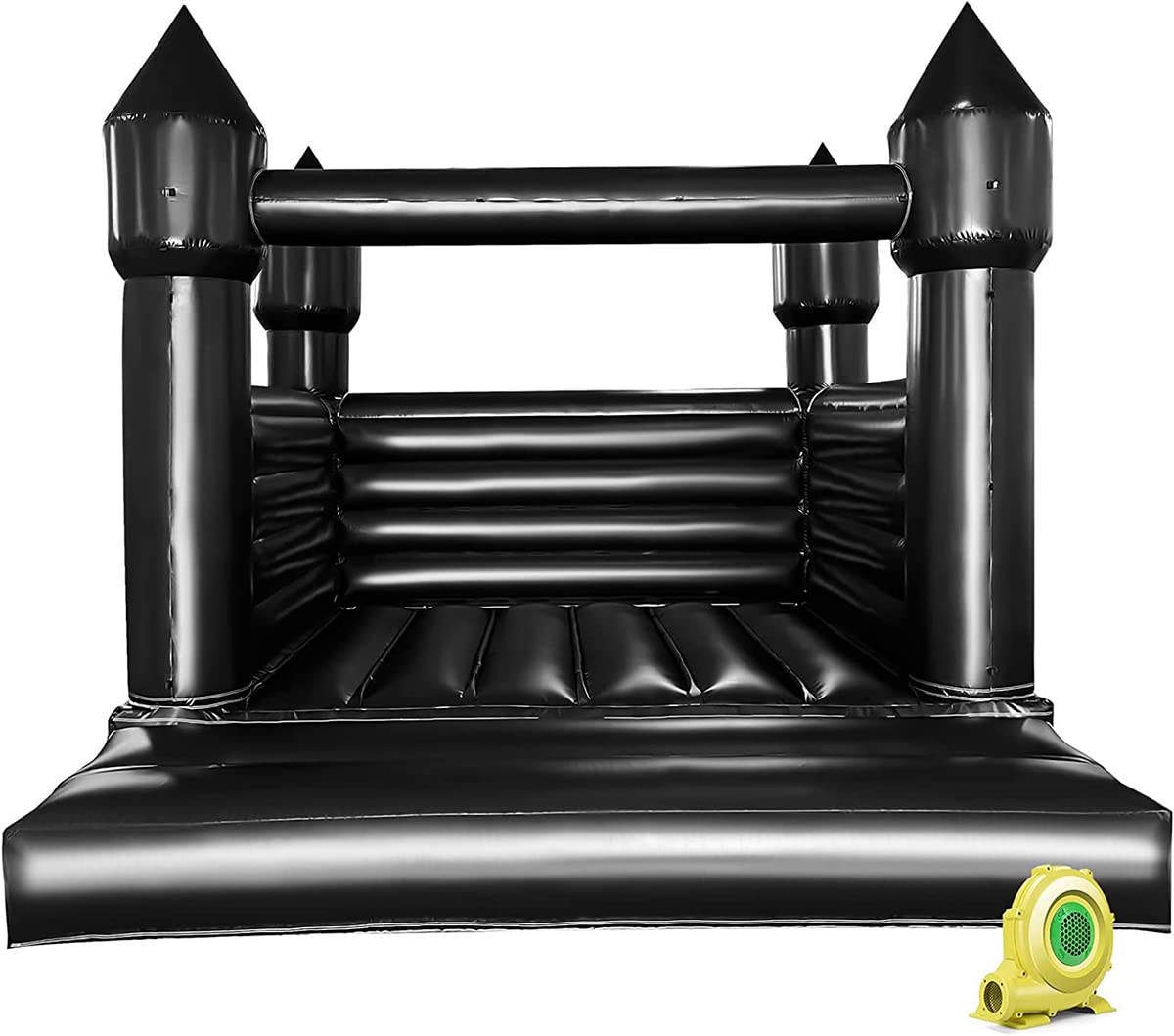 13.5FT Black Bounce House Castle - with (Commercial PVC), (750w Blower), Large Inflatable Jumper Bouncy Castle for Wedding, Birthday Parties Decorations, Adults, Kids 13.5x11.5x10FT