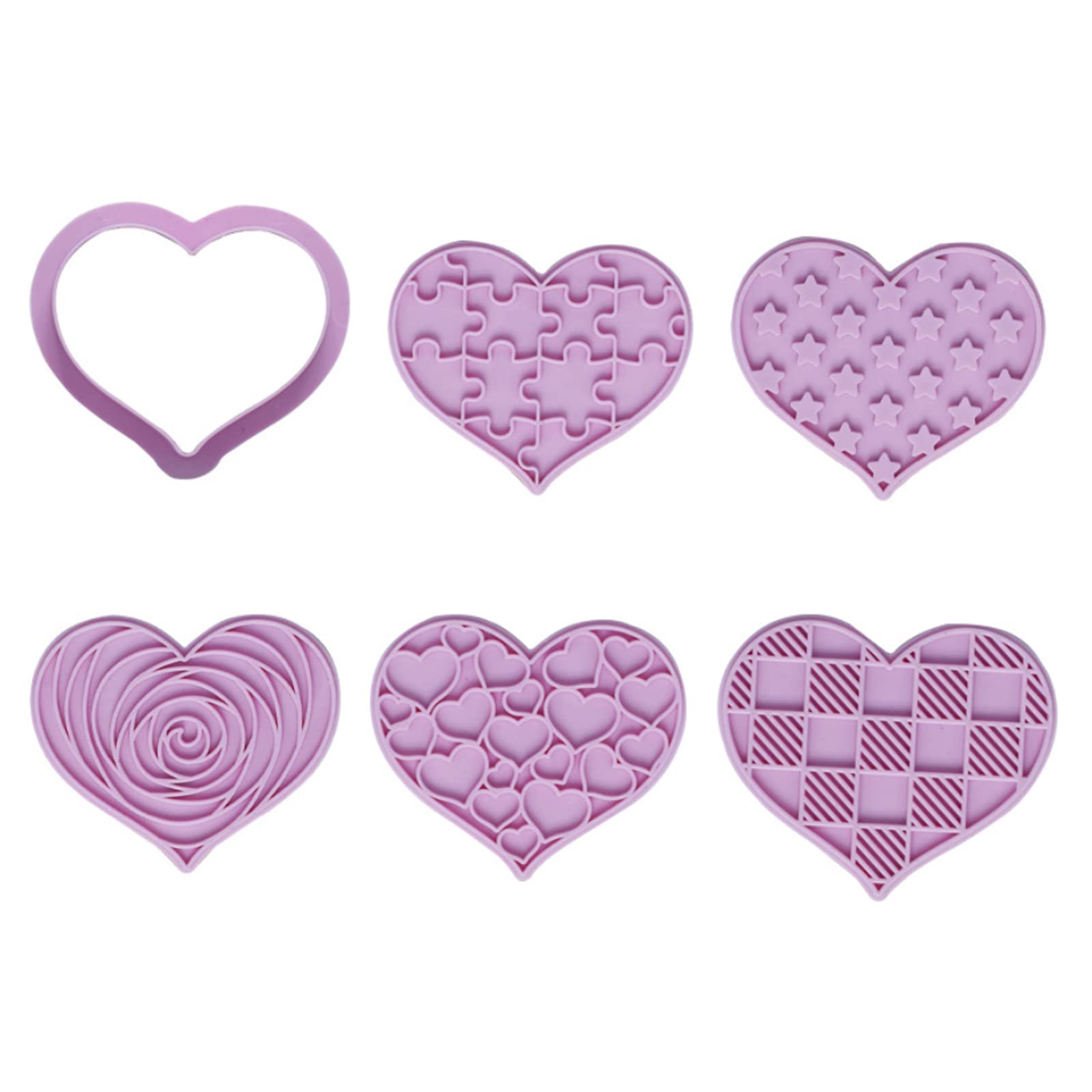 Tsophreniq Of 6 Cookie Cutting Cute Baking Valentine ' s Day Series Pastry Gadgets Biscuit Molds