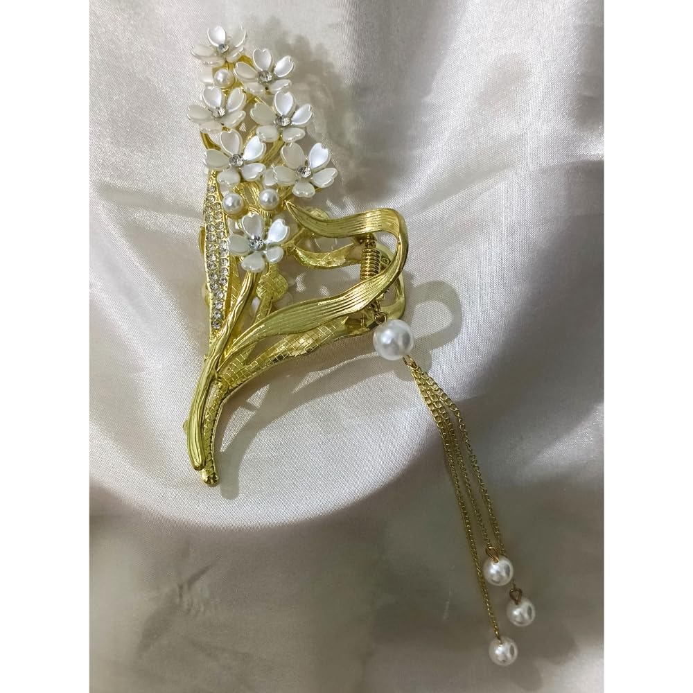 Diwakars Unicorn 1 Pcs Fancy Beautiful white flower stone hair accessories Jewel Flower design Hair Claw for Womens & Girls butterfly clips for bridal women Metal & Pearl clutcher (B0CX8ZV238) Amazon Price History, Amazon Price Tracker