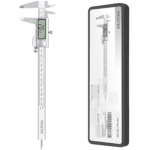Proster Calibrador digital Vernier 8 pulgadas 7.874 in  Fracciones de pinza electrónica de acero inoxidablepulgadapinza métrica herramienta de