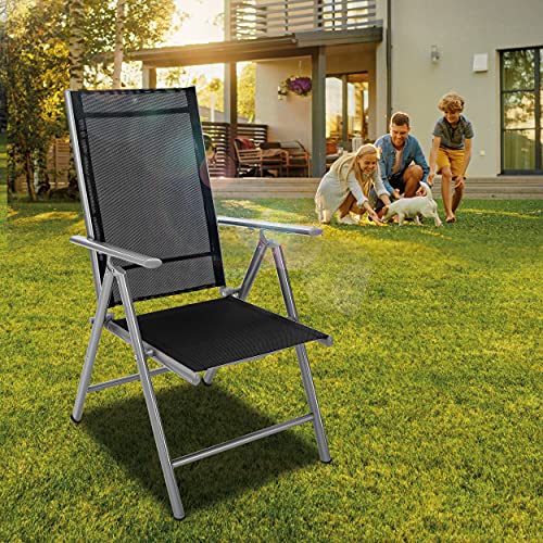 Klappstuhl bis 150 kg von Tillvex Gartenstuhl klappbar aus Aluminium