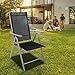 tillvex Gartenstuhl 2 Stück klappbar aus Aluminium | Hochlehner mit Armlehnen | Klappstuhl verstellbar | Klappsessel Balkon Garten Terrasse (Silber)
