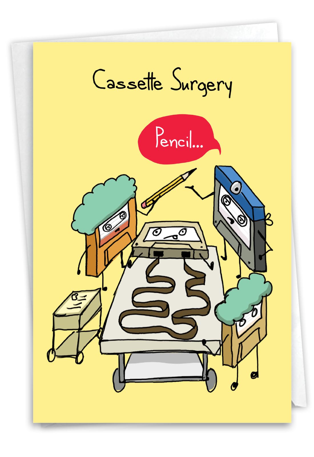 NobleWorks, Funny Surgery Recovery Greeting Card with 5 x 7 Inch Envelope (1 Card) Cassette Surgery C10822SUG — image 1