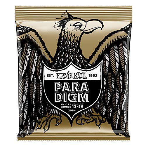 Ernie Ball Paradigm Cordes moyennes Bronze 80/20, pour guitare acoustique, calibre 13-56 - Les Beatles, Paul McCartney, John Lennon, RIngo Starr, George Harrison Ernie Ball Paradigm Cordes moyennes Bronze 80/20, pour guitare acoustique, calibre 13-56