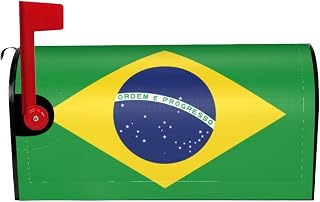Mailbox Covers Magnetic Flag of Brazil Mailbox Cover Mailbox Wraps Post Letter Box Cover Garden Decoratives 21x18 in