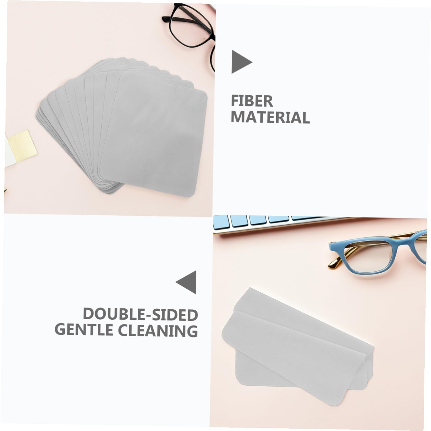 100 Paños Limpiadores De Gafas Paños De Microfibra Para Limpiar Cristales Para Lentes Para Limpiar Gafas Gris