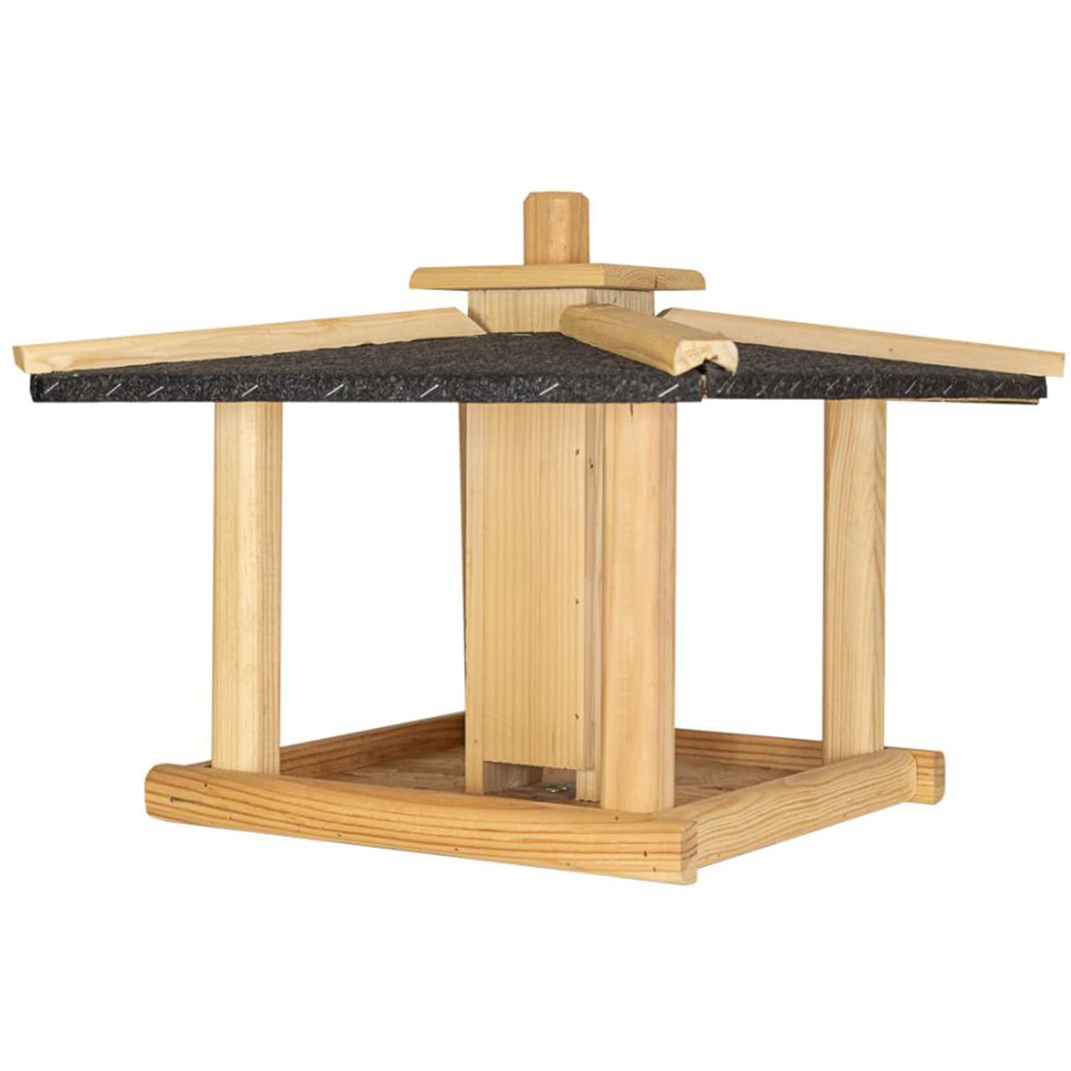 ITA Casa de Comida para Pájaros 43x43x35 cm de Madera - Comedero para Aves Silvestres - Resistente al Clima, Estable, Robusto