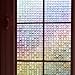 Produktbild Nicht Klebende Statisch Haftende Datenschutz Dekorative Mosaik Glas Fenster Folie Fenster Aufkleber Anti-UV für Küche Büro Haus Schlafzimmer Badezimmer 3D Klebstofffrei, 40 x 200 cm (Stil B)