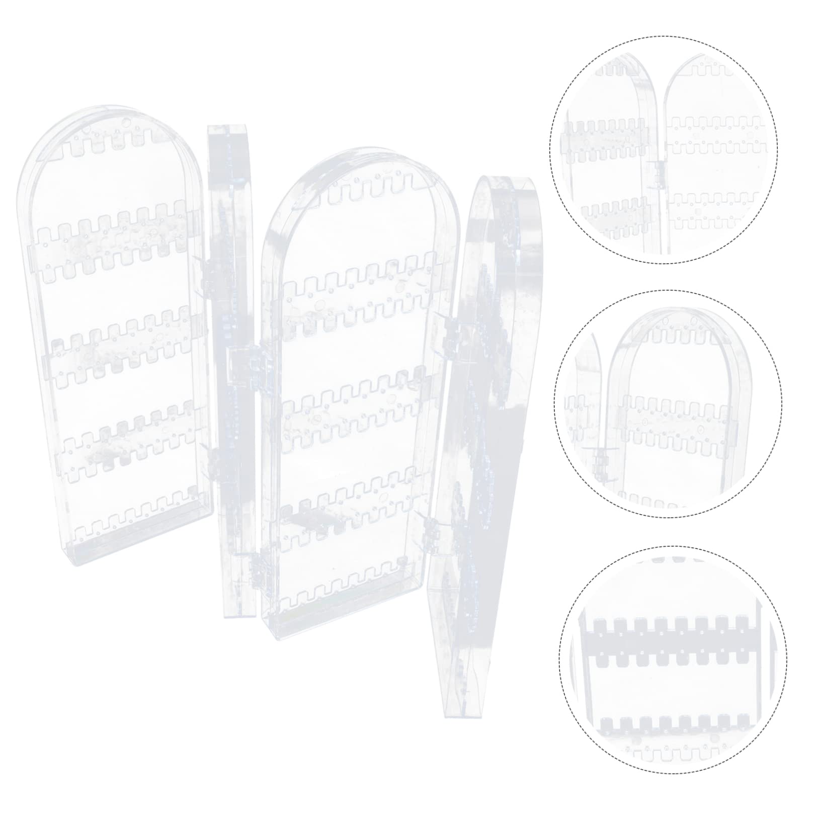 minkissy Foldable Earring Holder Stand Transparent Jewelry Organizer Rack for Necklaces and Earrings Panel Design for Easy Storage for Bathroom Dresser Bedroom and Retail