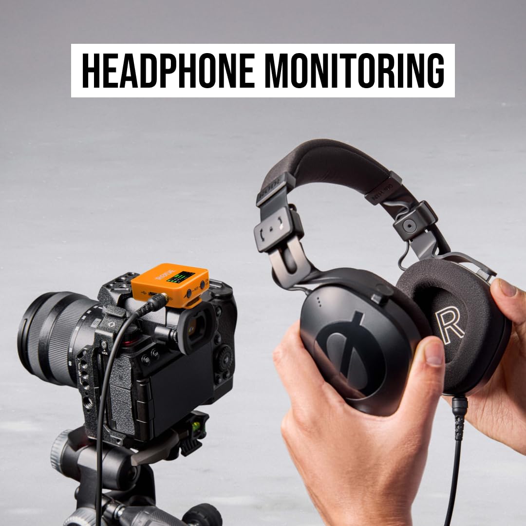 RØDE Wireless GO II Ultra-compact Dual-channel Wireless Microphone System with Built-in Microphones, On-board Recording and 200m Range for Filmmaking, Interviews and Content Creation: Wireless GO Gen 3 Orange