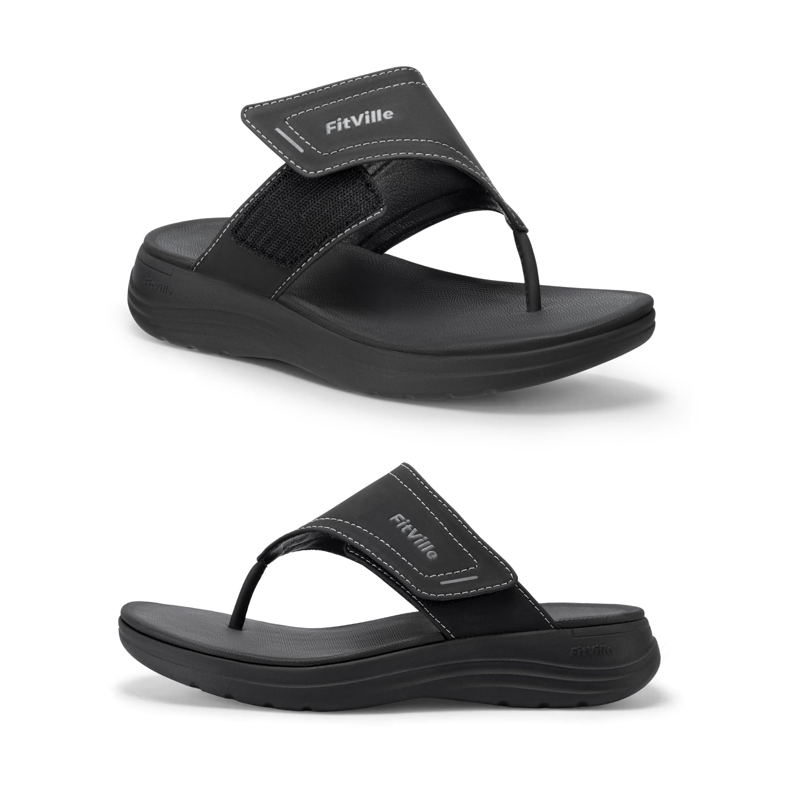 FitVille Wide Flip Flops for Women