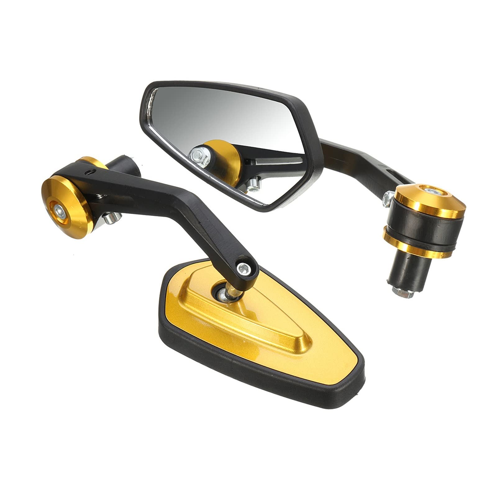 BAFAFA Rétroviseur Latéral Guidon Rétroviseur Moto Moto Aluminium 7/8 "22mm Barre Fin Côté Rétroviseur Moto Vélo Guidon Rétroviseurs