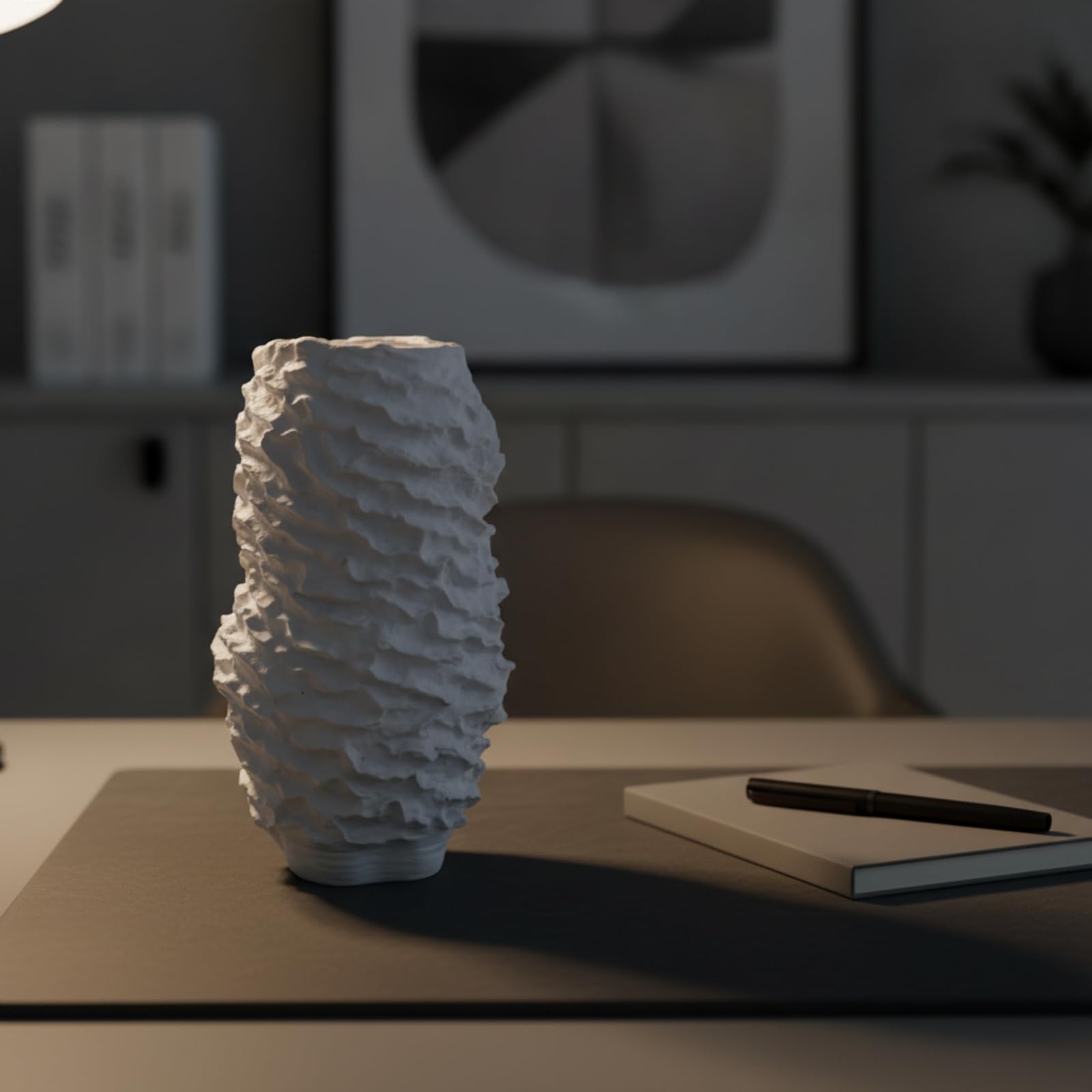 LOVIVER Vase en Résine Creux Orn Artistique | Texturé, Moderne, Vase Décoratif, pr Entrée, Noir