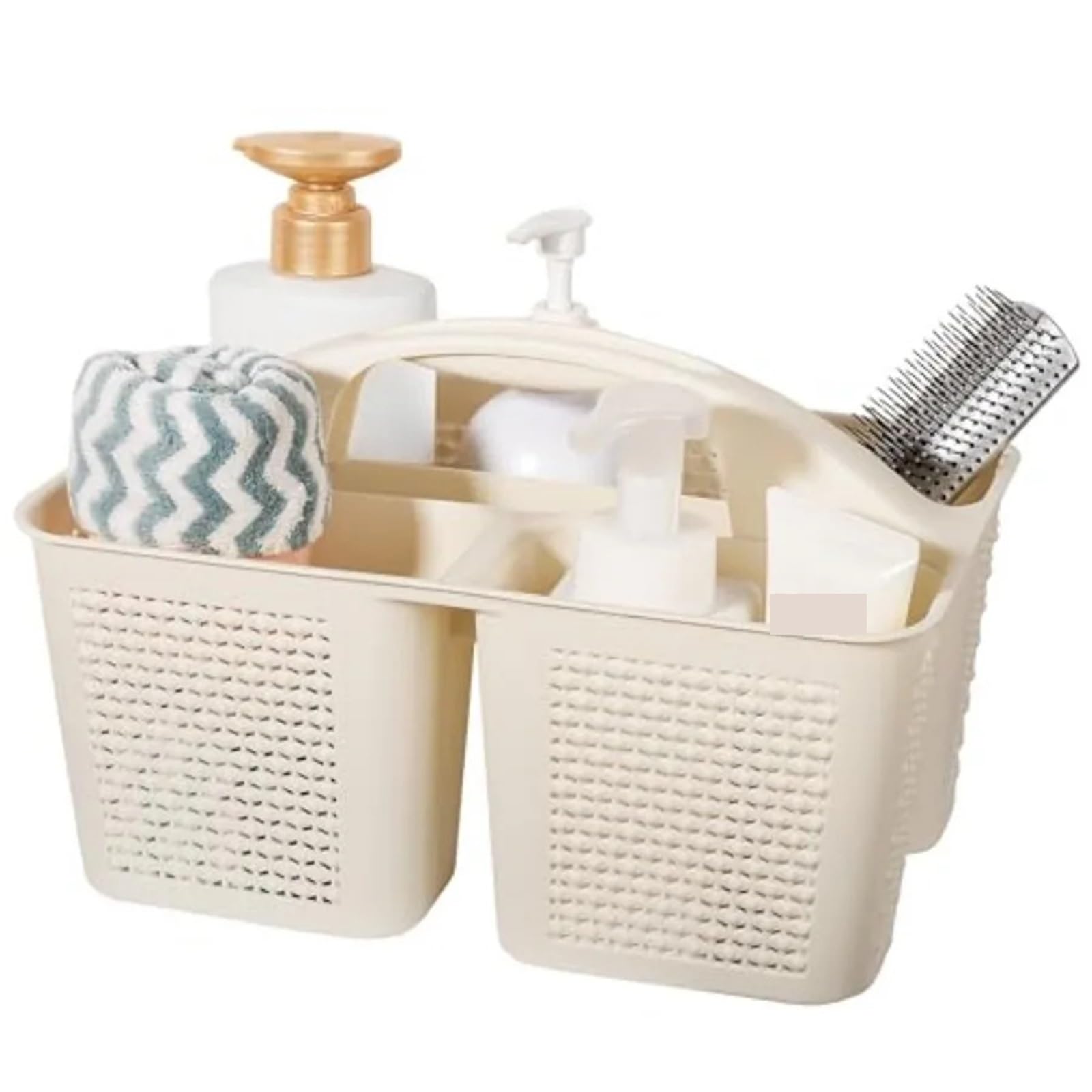 WSQHAO 2Pcs Plastic Portable Shower Caddy Bucket, Cleaning Basket With Handle Compartments Storage Organizer For Bathroom for Shower(Color6)