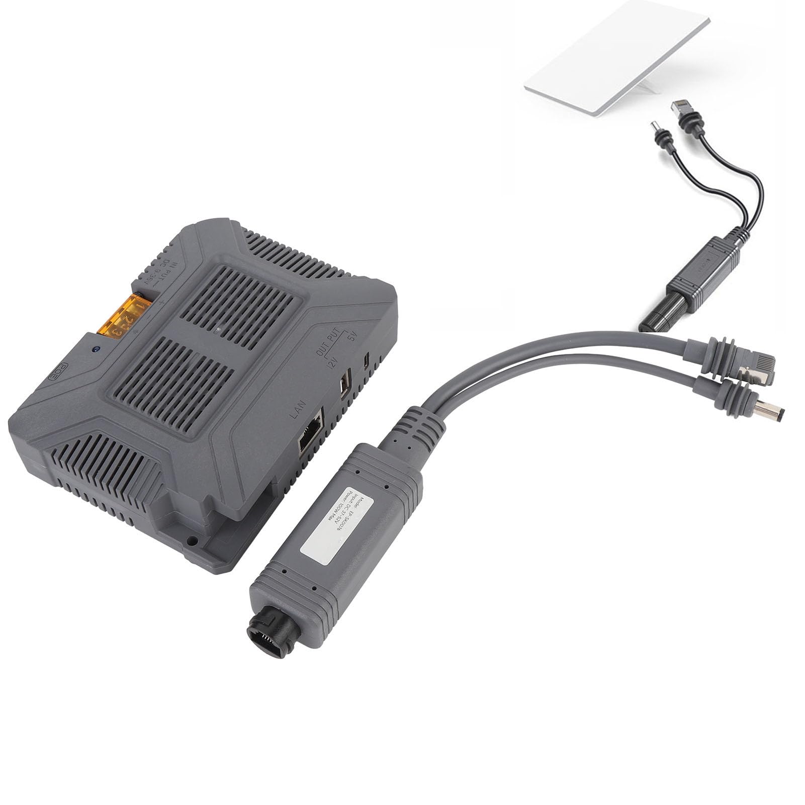 FTVOGUE Iniettore PoE Gigabit 5 in 1 150 W con Protezione ESD per Mini Satellite Internet, Adattatore Power Over Ethernet Ad Alte Prestazioni per Connessione Stabile e Trasmissione Veloce dei Dati