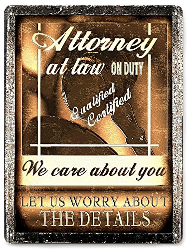 RETRO SIGNS BY J E MATRIX Lawyer Attorney Metal Sign/Office Vintage Style Wall Office Decor 355
