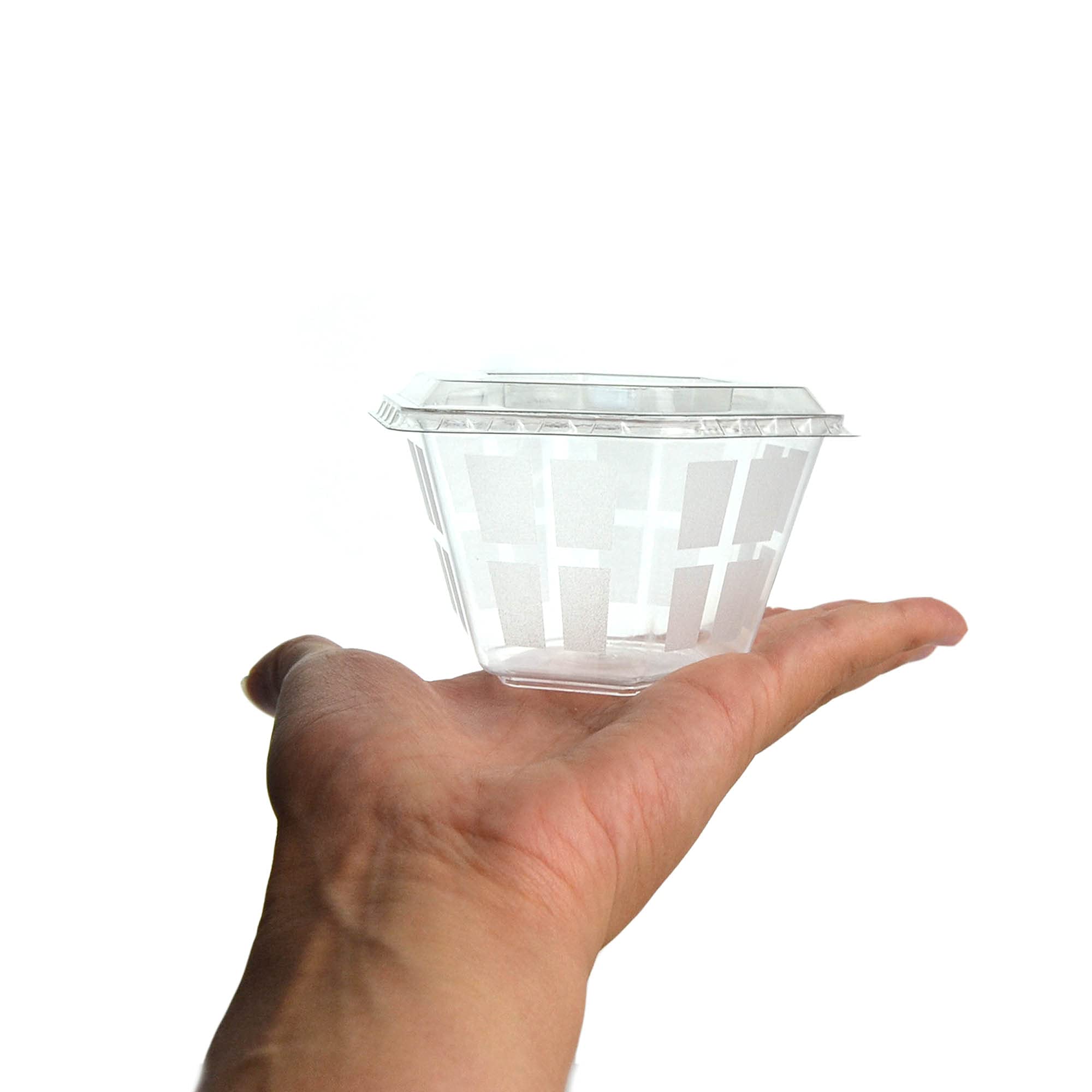 DUE ESSE S.N.C. DI SABATINI ALDO & C. PZ 100 COPPETTA TRASPARENTE 150 CC (DIAMETRO 8,7 CM X ALTEZZA 5 CM) + COPERCHIO BASSO ESAGONALE IDEALE PER DOLCI, MOUSSE, MACEDONIE, GELATO E SEMIFREDDI