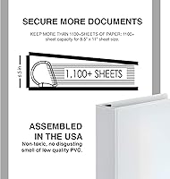 Vista 2 de 4 Pack of 6 Inch 3 Ring Binder with Locking Angle D Rings, Professional Heavy Duty Large Storage Binder with Pockets, Fits 8.5 x 11 Inch Sheets