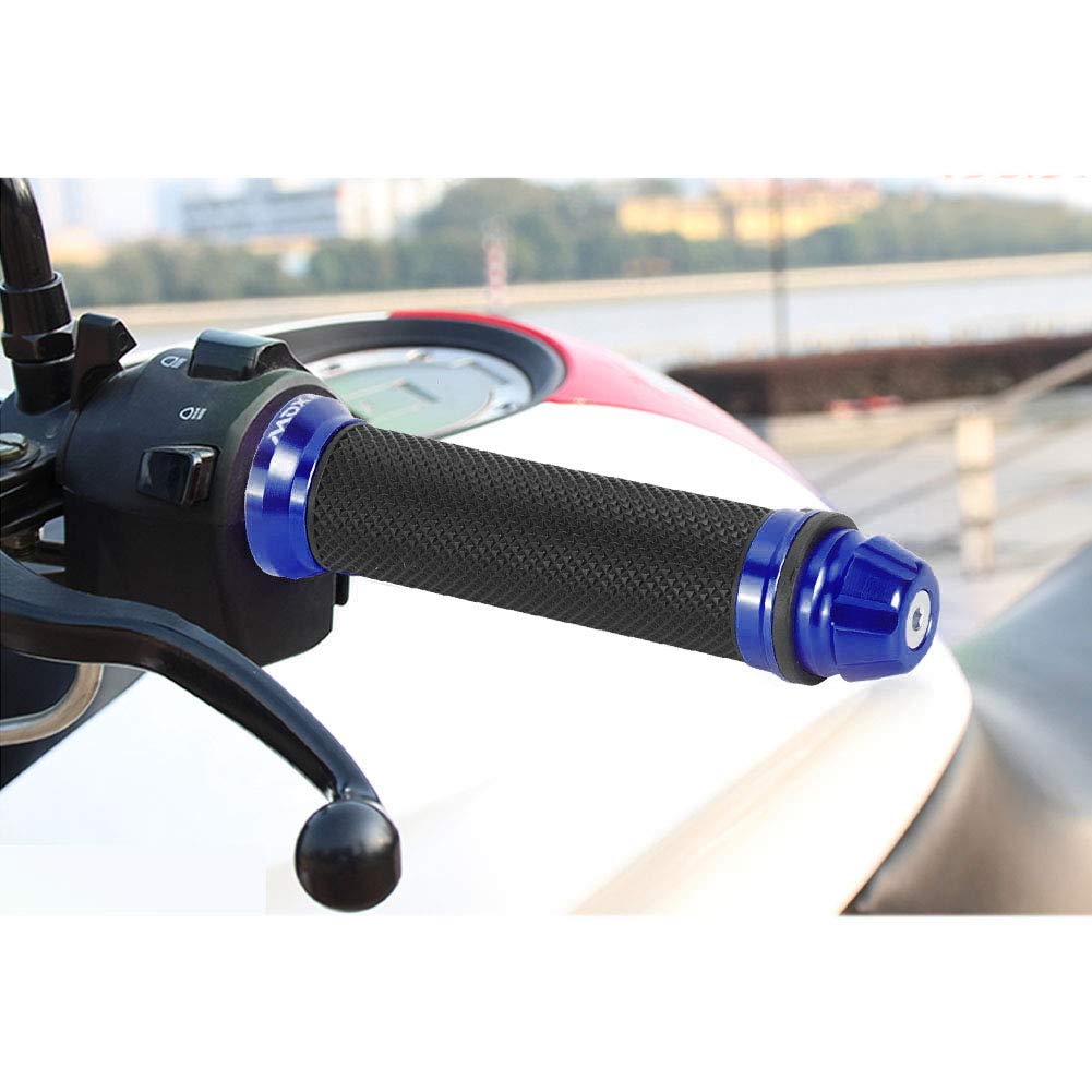 Keenso Manopole Universali Per Manubrio Per Moto, Manopole In Alluminio Per Manubrio In Alluminio Per Manubri 7/8"Per Manubri 7/8"(Blu)