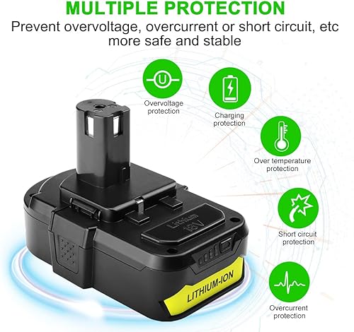 Miniatura 5 de energup Paquete de 2 baterías Ryobi de repuesto de 3.8Ah P102 de 18 V, para batería de litio One Plus de 18 voltios P104 P105 P102 P103 P107,