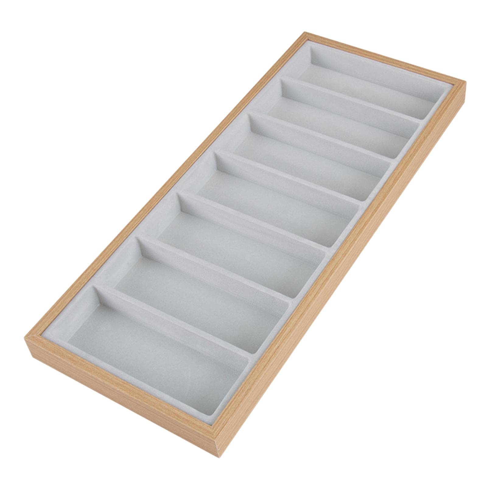Juego de 2 bandejas apilables para gafas de sol, organizador de almacenamiento, color gris
