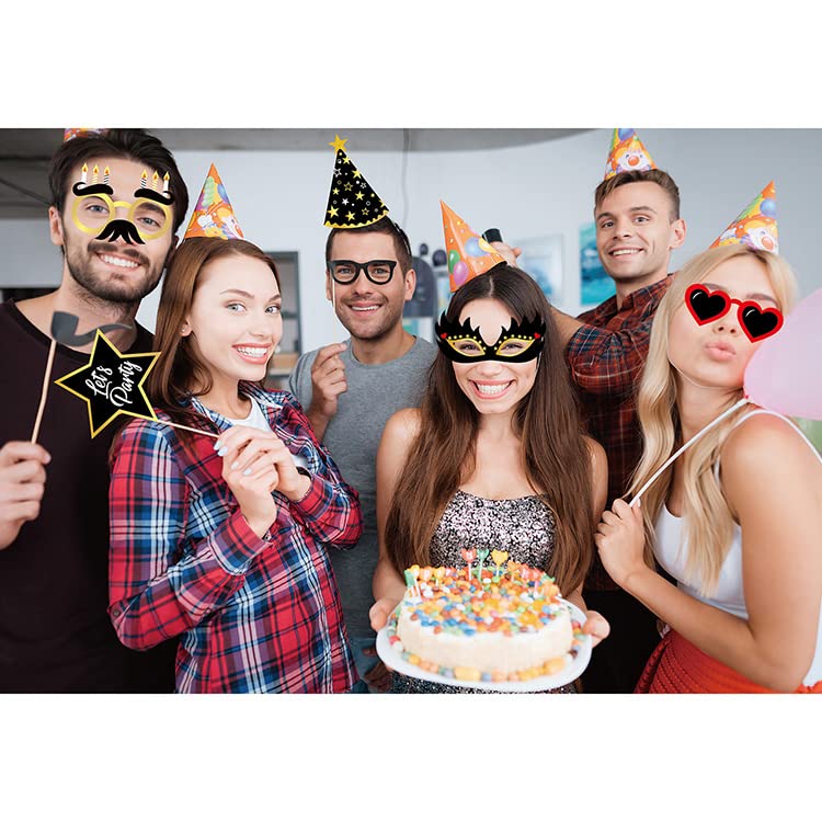 Decor Me Party Propz Pre-Attached Happy Birthday Photo Booth Props For birthday party decoration (Style 2)