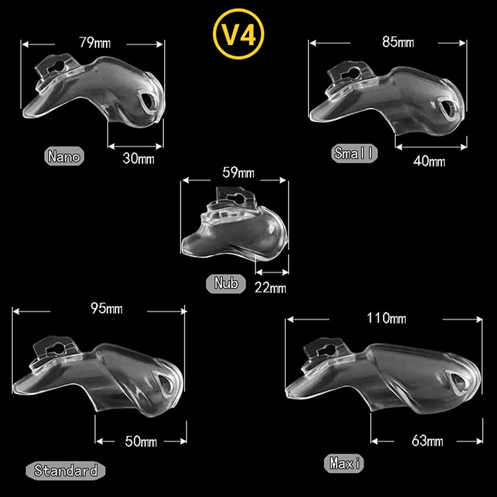 V4 3D Keuschheitskäfig 304 Metall Neues Druckschloss Peniskäfig Mit Gebogenem Cockringe & Gürtel Set Für Männer Keuschheitsschelle, Kleiner/Groß Edelstahl Keuschheitsgürtel Gay Toy,St,50mm