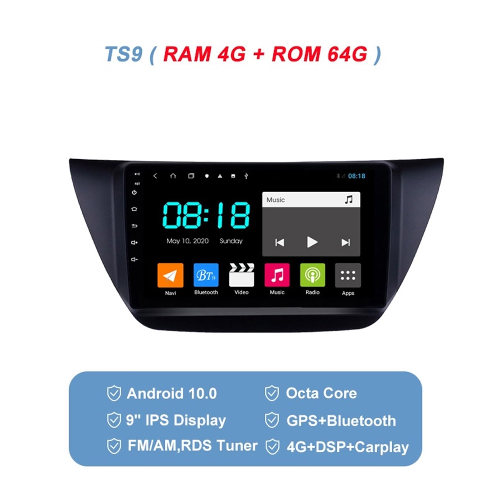 9 "Android 10 RAM 4G ROM 64G, dla Mitsubishi, LANCER IX 2006 2010 samochodowy odtwarzacz Dvd Gps radio z nawigacją multimedialny radioodtwarzacz stereo