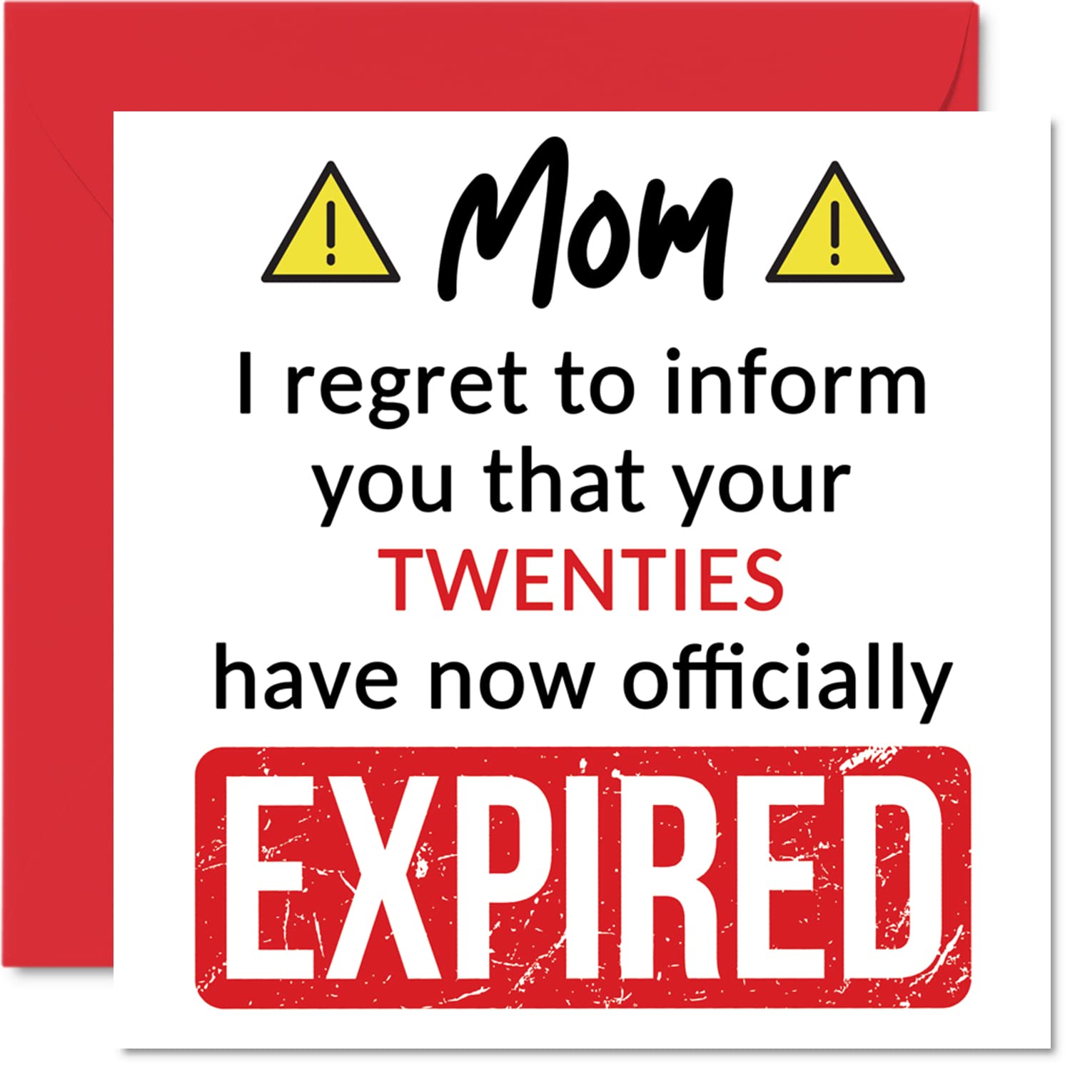 Funny 30th Birthday Cards for Mom - Your Twenties Have Expired - Happy Birthday Card for Mom Mommy Mum Mama from Son Daughter, 145mm Banter Joke Humour Bday Greeting Cards Gift