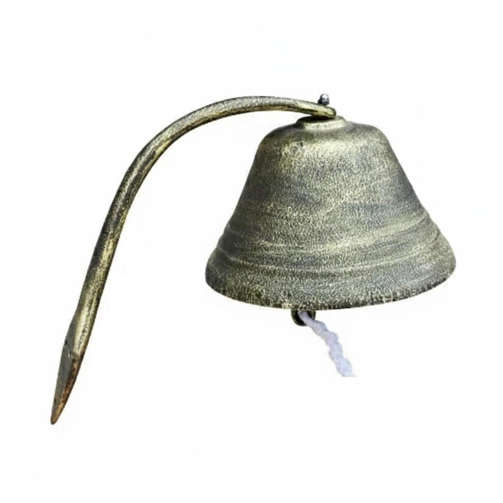 Cast Rustic Wall Chime Decorative Vintage Wall Bell Easy Installation for Entrance, Porch Gold L-image-18