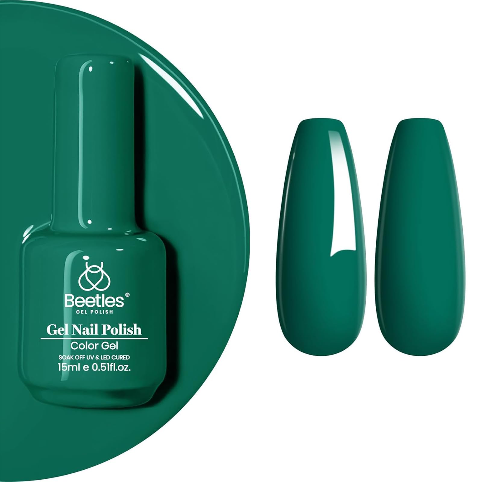 Beetles Gel Polish Eucalyptus Green 15ml | Long-Lasting Soak-Off UV/LED Nail Polish - main product image