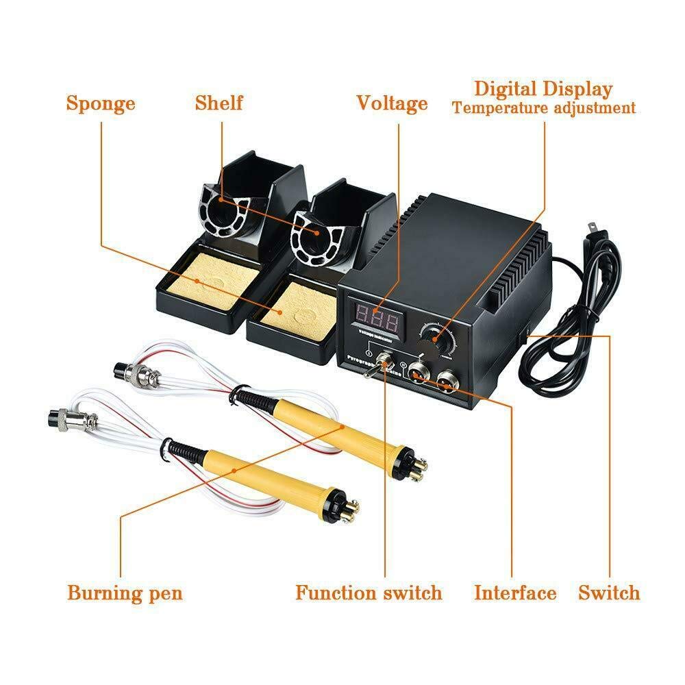 Weimei Wood Burning Kit - 60W Pyrography Pen With 20 Tips, Digital Temperature Control, 110V