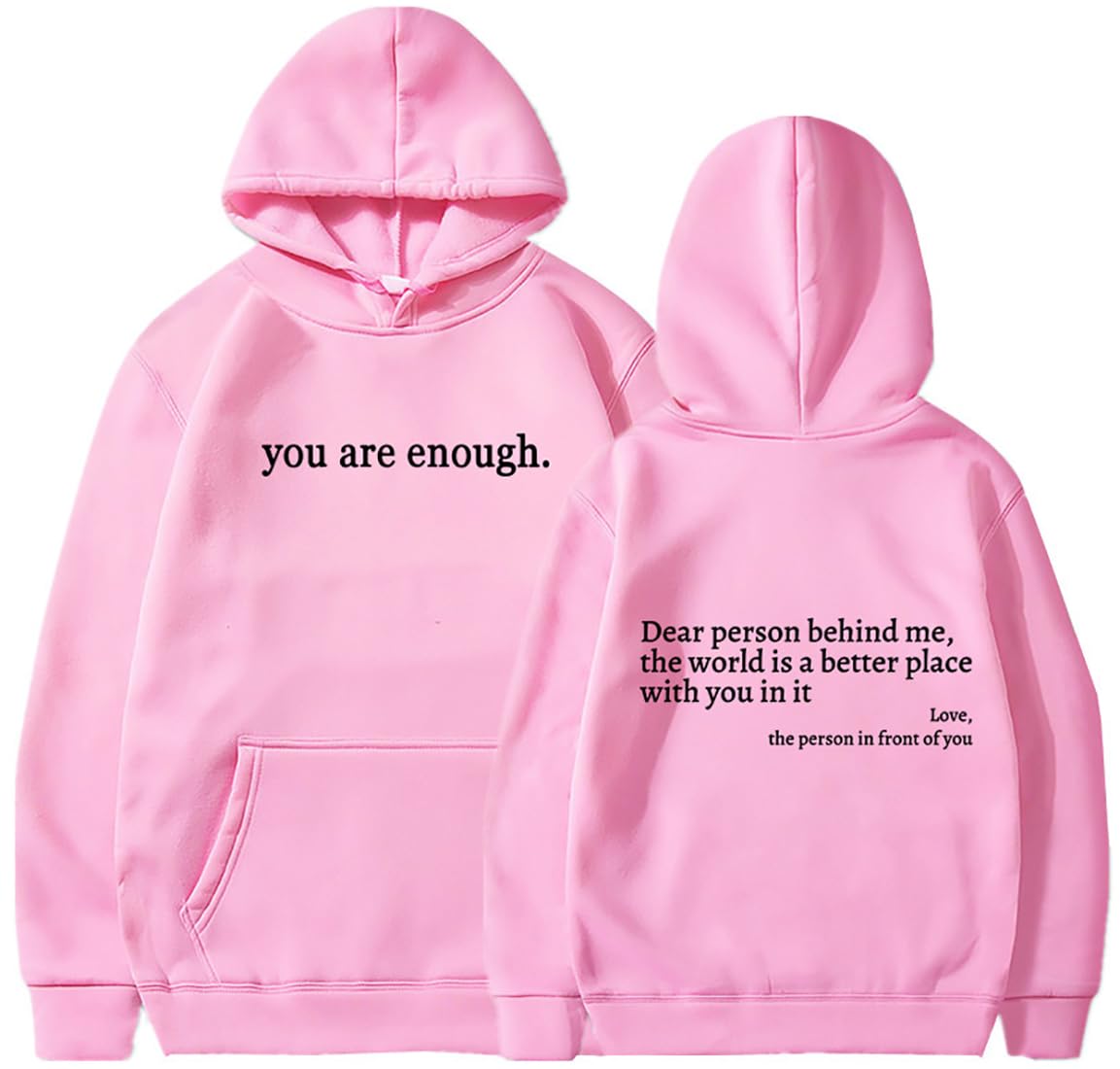 EMILYLE Womens tops Oversized You Are Enough Hoodie Dear Person Behind Me Sweatshirt Trendy Pullover