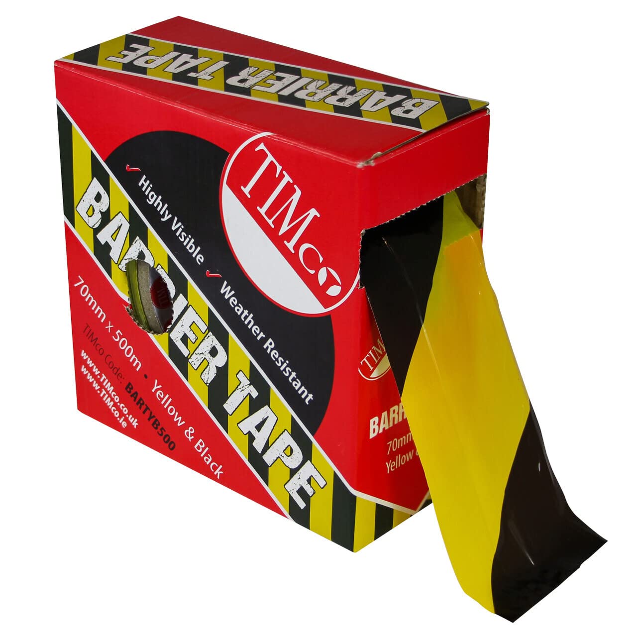 Timco Yellow/Black Pe Barrier Tape - 500M X 70Mm