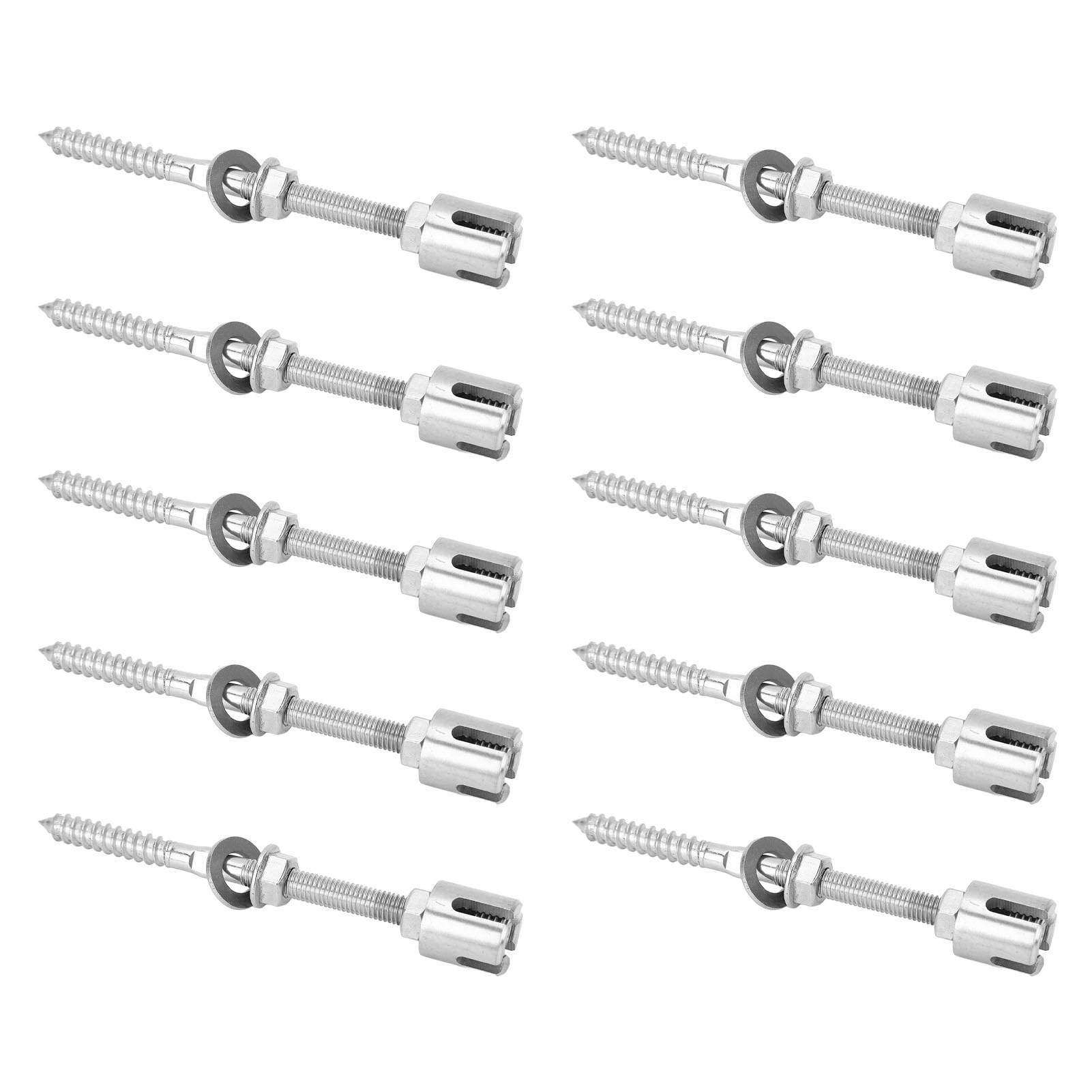Morsetti per Cavi Incrociati, Morsetti per Cavi Incrociati in Acciaio Inossidabile 316, 10 Pezzi Funzionamento Semplice Lunga Durata per Applicazioni su Ringhiere (4mm)