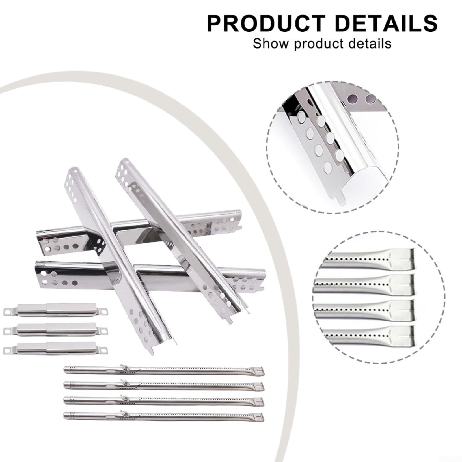 In Acciaio Inox Grill Piastre di Calore Bruciatore Tamers Parti di Ricambio Per Charbroil Performance 2 3 4 5 6 Burner Gas Grill Modelli