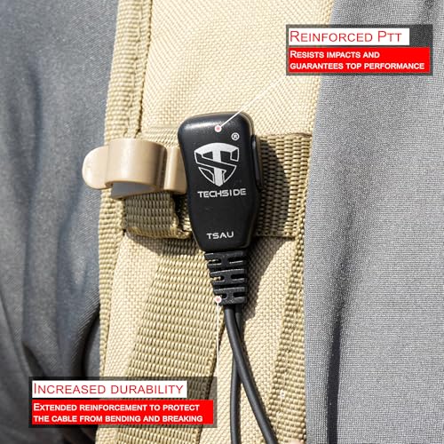 TechSide Microphone Earpiece 2-Pin Kenwood with Coiled Cables, 3. Wrap-around headset - Image 3