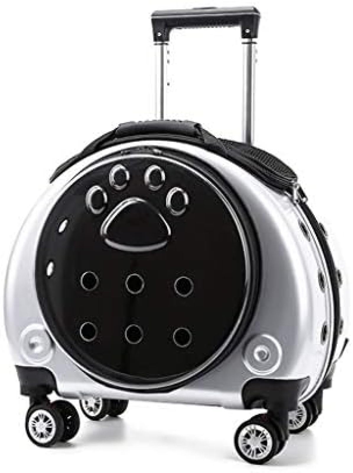 Bolsa De Transporte, Mochila con Ruedas para Mascotas, Perro con Ruedas Premium Alrededor del Transportador De Viaje para Gatos, Cochecito para Perros Pequeño con Ruedas Agrandadas Y Ventilación,P