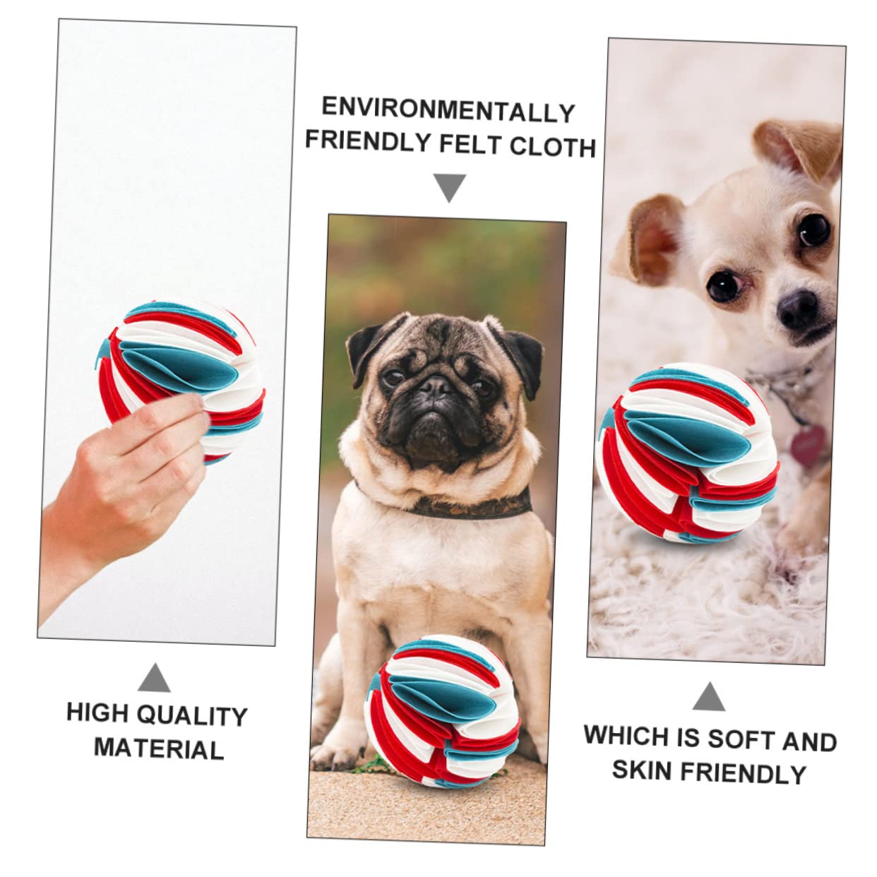 Angoily 3stücke Pet Dog Sniff Toy Bunter Hundeschnüffelball Für Interaktives Spielen Und Langsames Füttern Sicheres Kauspielzeug Zur Zahnpflege Für Kleine Und Große Hunde