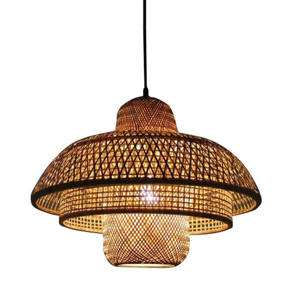 Fanxus Light Multilayer Bamboo Shade Pendant ,Rattan Handwoven Lampshade Hanging Lamp Chandelier For Farmhouse Dining Room Ing Made In China