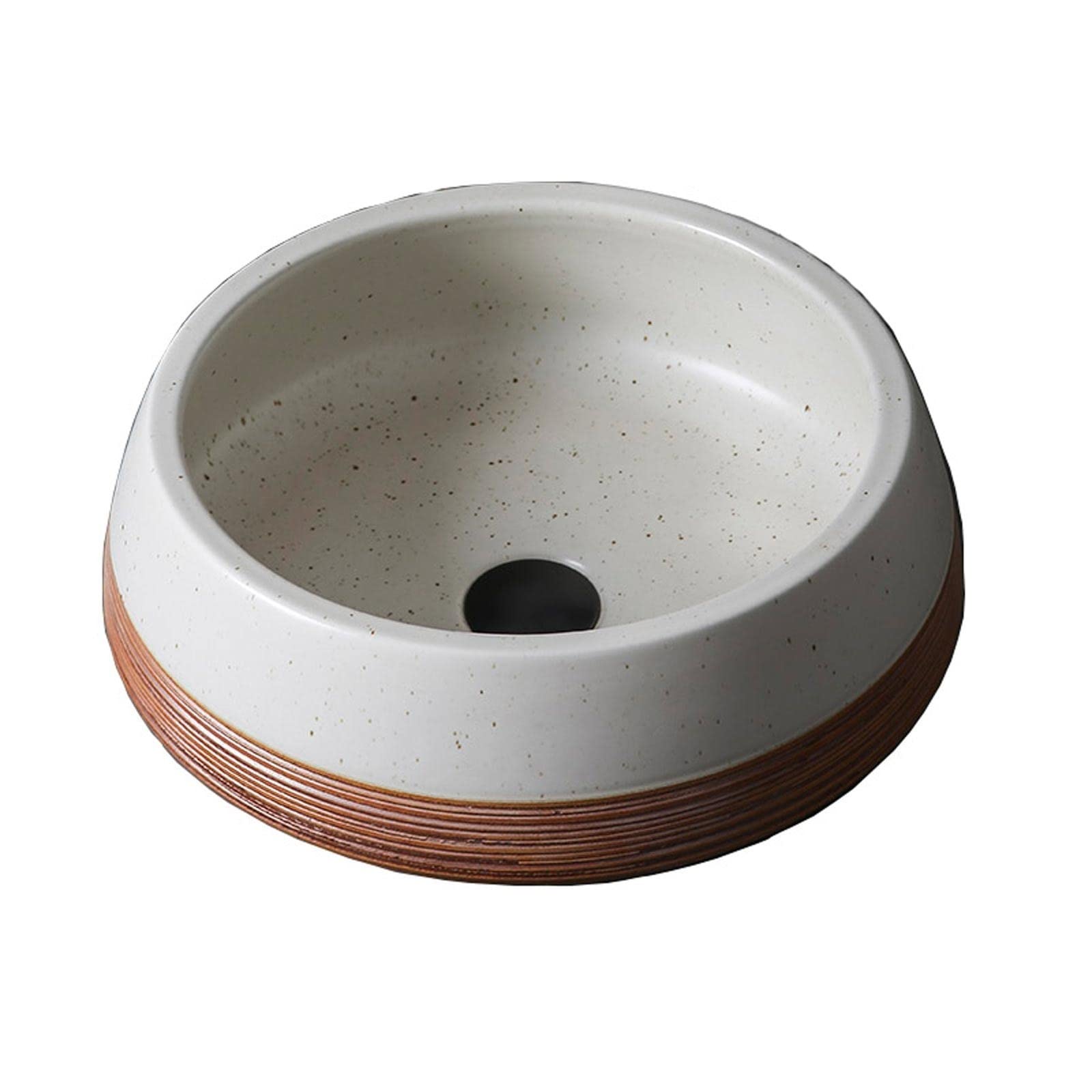 Samcioi A Bathroom Countertop Vanity Sink Bathroom Vanity Sink Round Ceramic Wash Basin Luxury Creative Rt Vessel ​Bathroom 16.1"*14.1"*5.9" Bathroom Vanity Vessel Sink