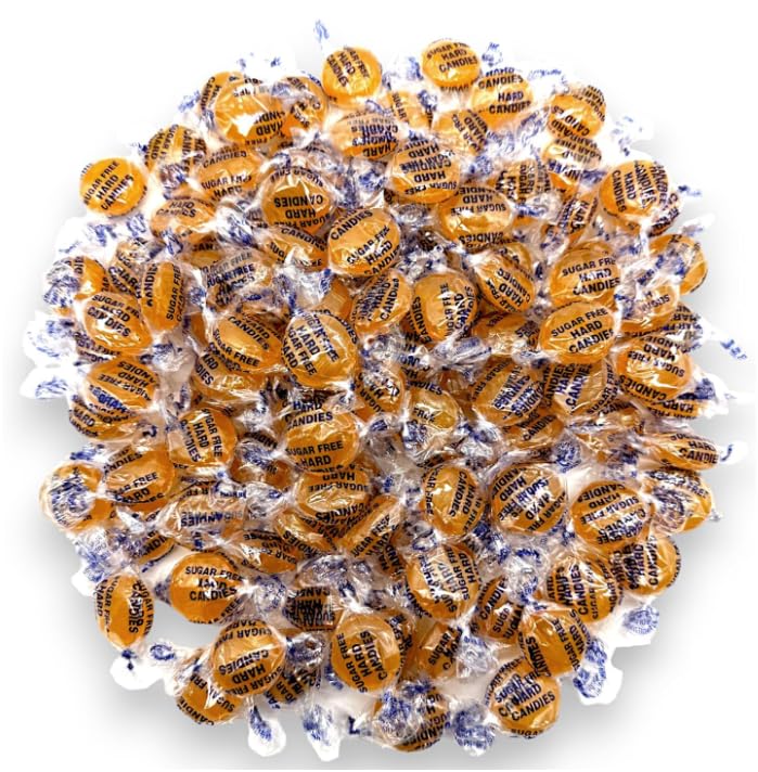 Idea Liftoff™ Sugar Free Butterscotch Hard Candy – 2 lb Bulk Bag Individually Wrapped | Sugar-Free Butterscotch Buttons | Bulk Butter Scotch Candy | Keto & Diabetic Friendly