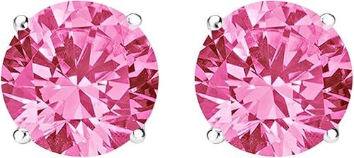 Miniatura 3 de Aretes tipo dormilona de zafiro rosa de 12-10 quilates, peso total, 4 puntas