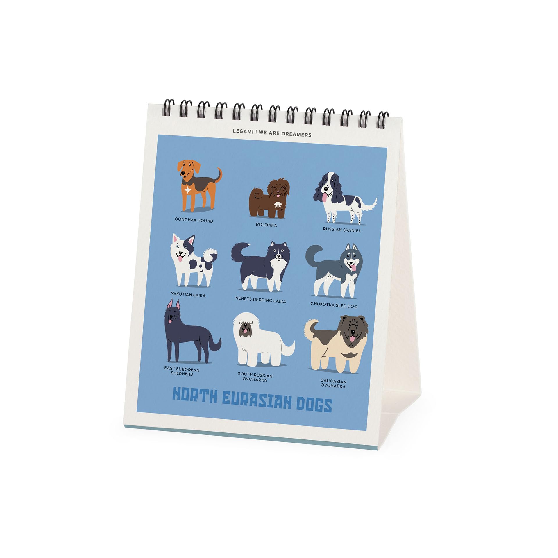 Tafelkalender 2026 Honden van de Wereld - Bureaukalender 12 Maanden met