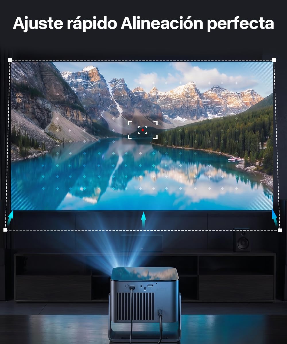 Magcubic Proyector 4k Soporte Nativo 1080P 【Compatible con Netflix】 | Proyector Portatil con enfoque automático, Bluetooth & WiFi y proyección 320° para cine en casa y exterior cine jardin